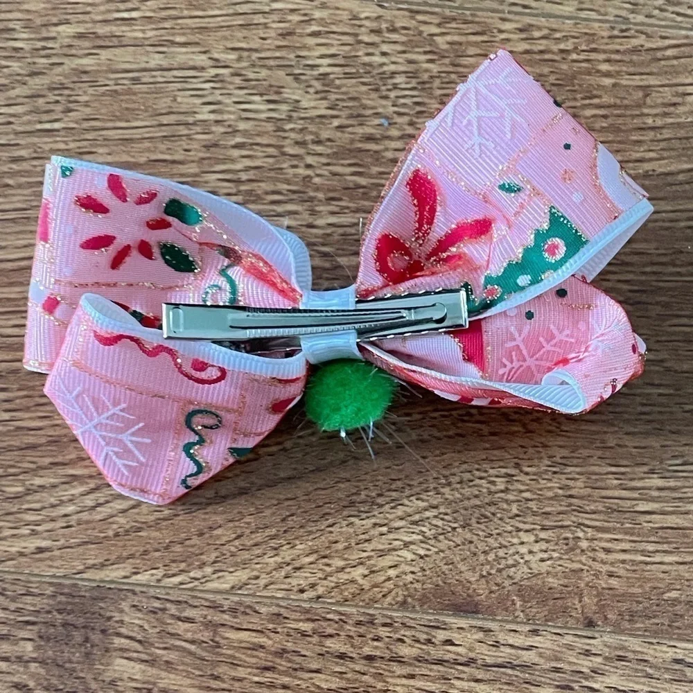 Christmas handmade hair bow clip